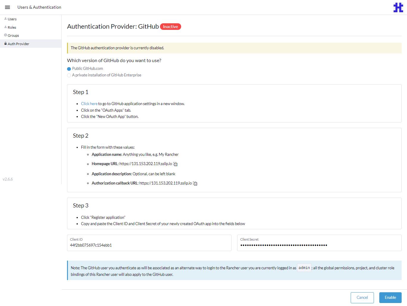 Added-client-credentials