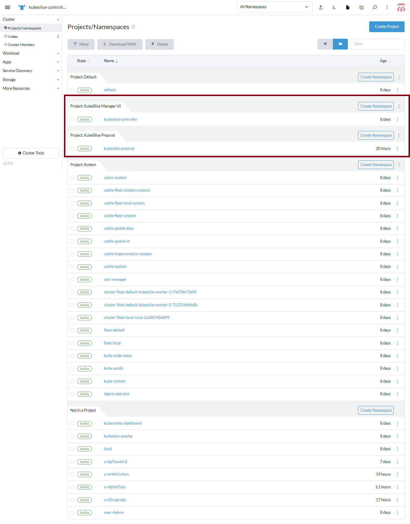 projects-cluster