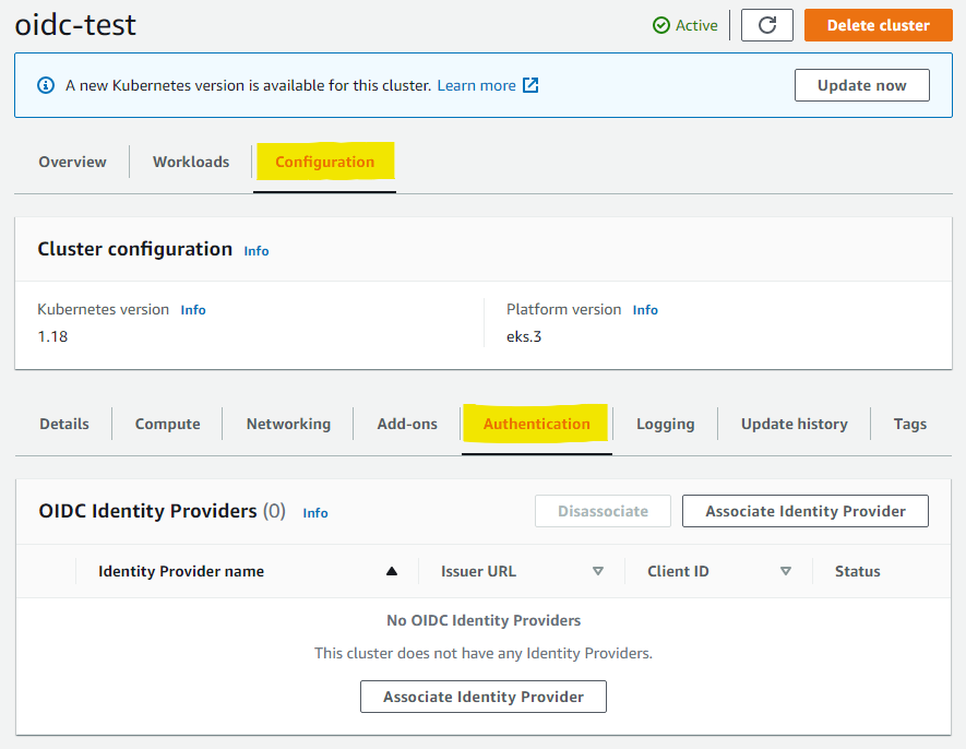 Associate Identity Provider