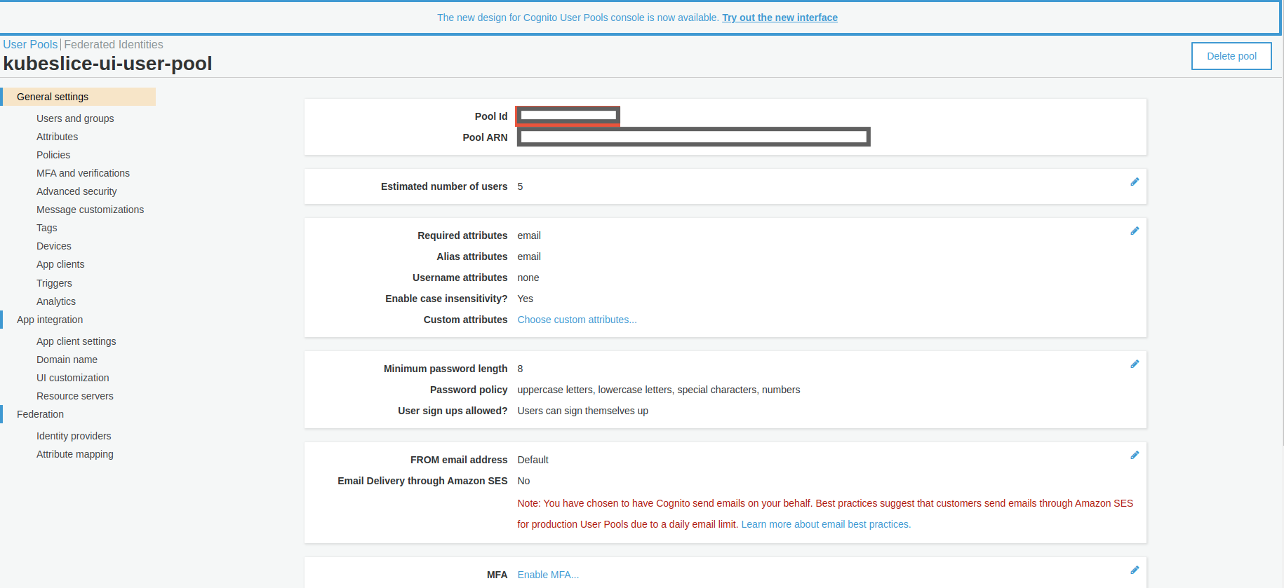 Congito User Pool